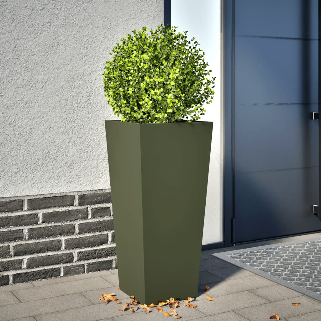Jardinera Hexagonal Acero Verde Oliva 35x35x75 Cm_1