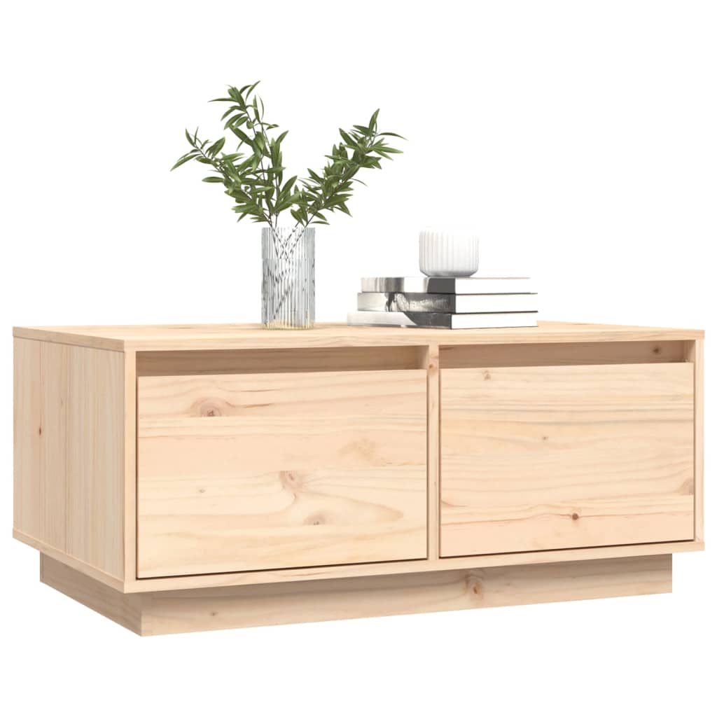 Mesa De Centro De Madera Maciza De Pino 80x50x35 Cm_2