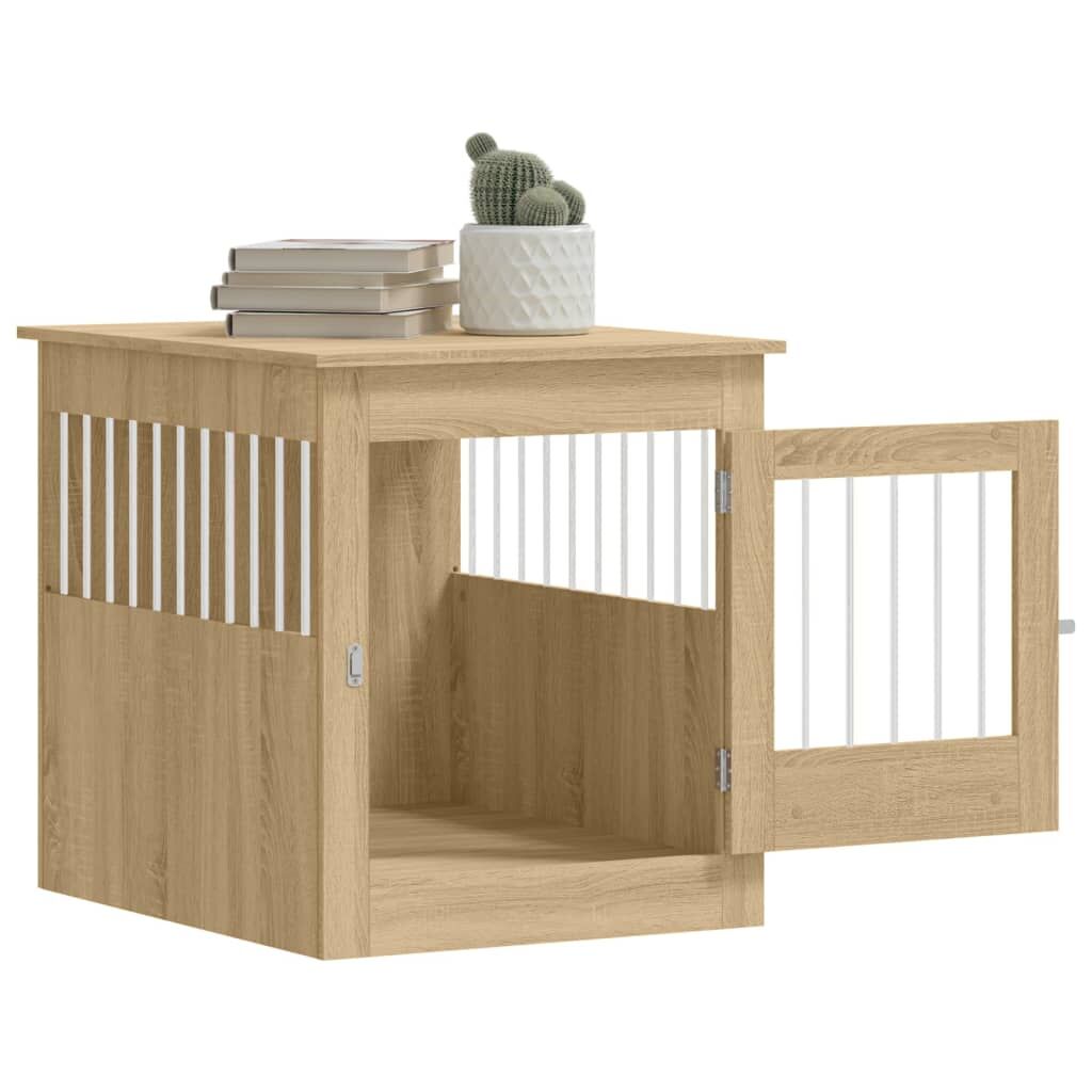 Vidaxl Jaula Para Perros Madera Ingeniería Roble Sonoma 64,5x80x71 Cm_4