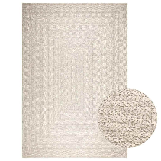 Vidaxl Alfombra Zizur Apariencia Yute Interior Exterior Crema_0