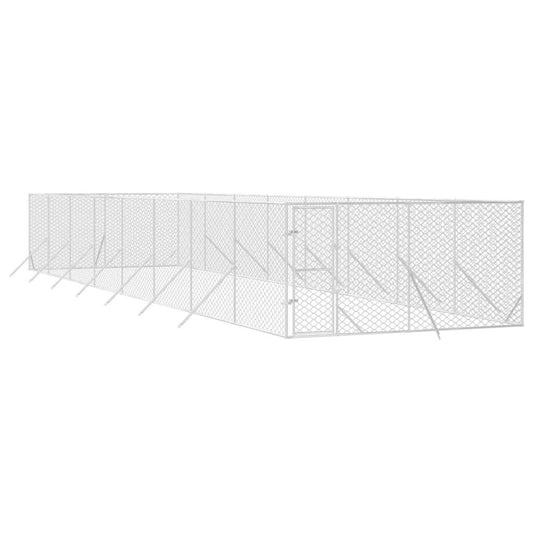 Vidaxl Perrera De Exterior Acero Galvanizado Plateado 4x16x2 M_0