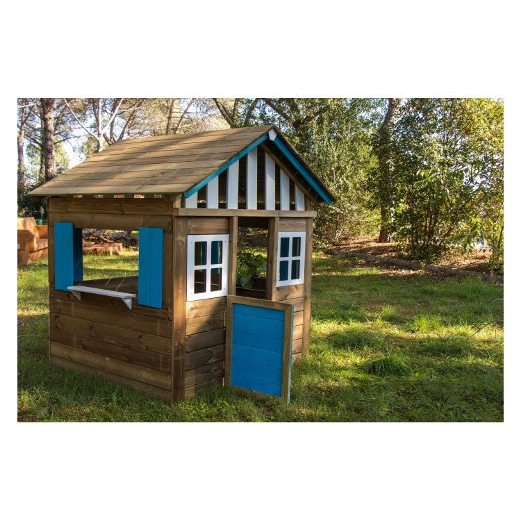 Casita De Madera Masgames Lollipop Xl Azul Sin Suelo De Madera.