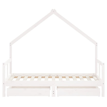 Vidaxl Estructura Cama Infantil Y Cajones Madera Pino Blanco 80x160 Cm_4