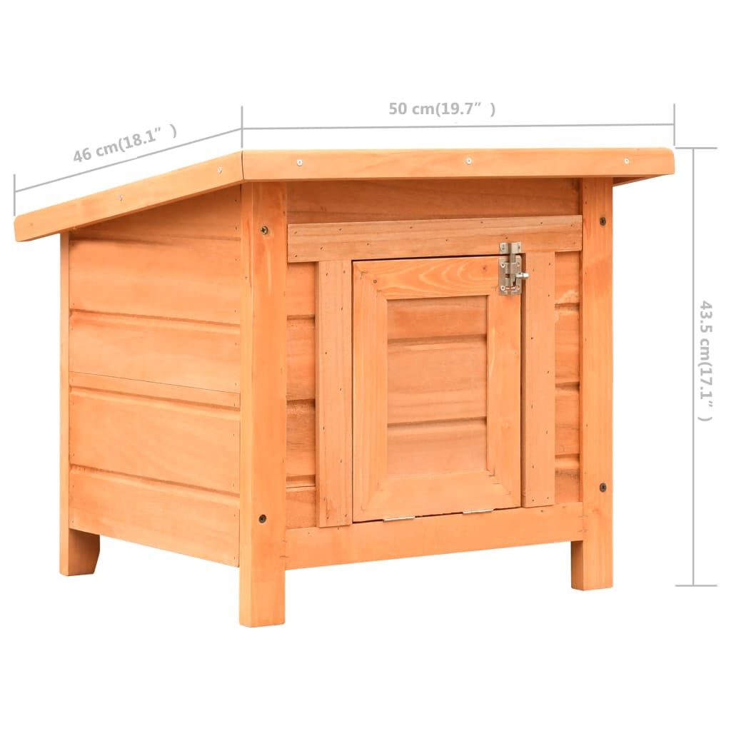 Vidaxl Caseta Para Gatos Madera Maciza De Pino Y Abeto 50x46x43,5 Cm_2