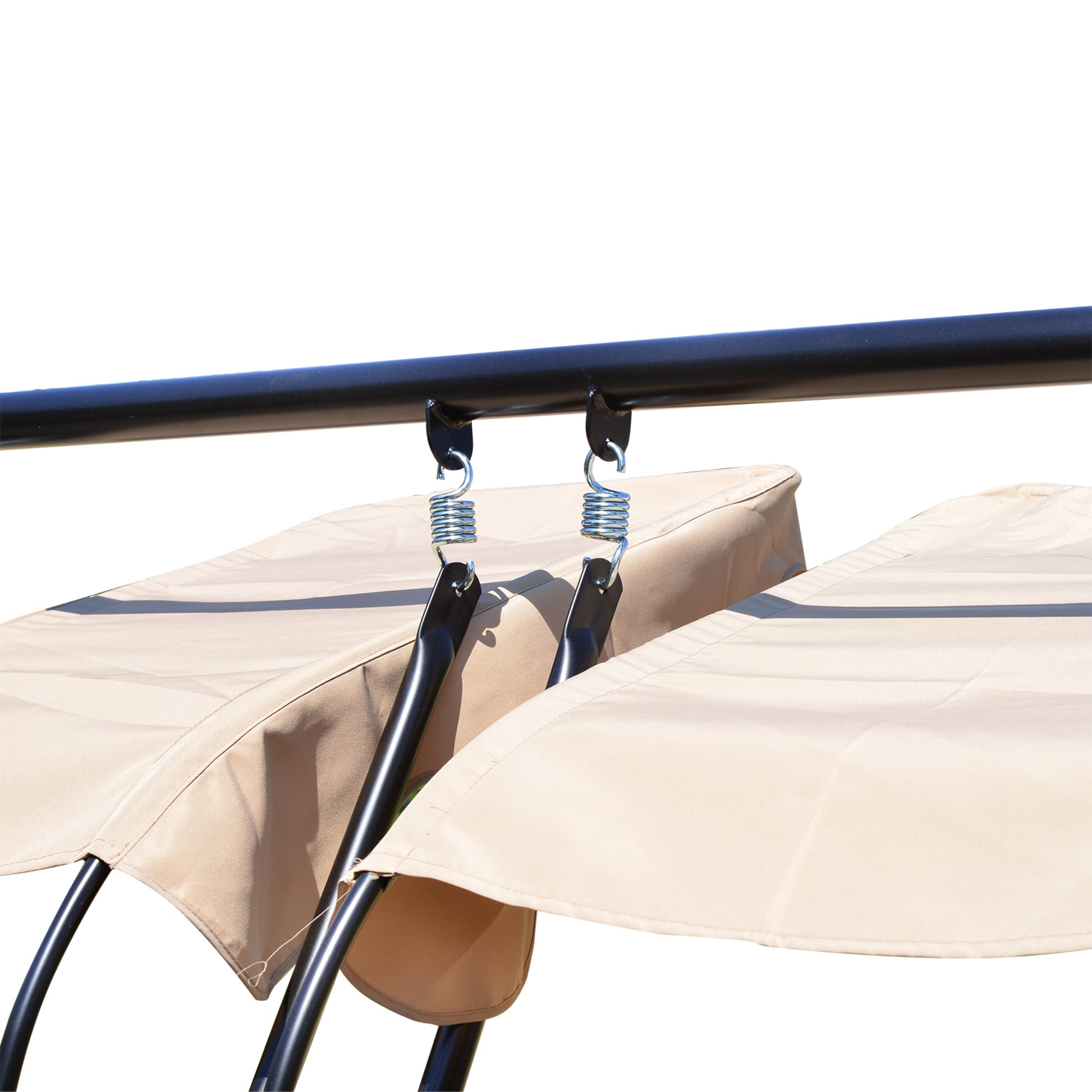 Outsunny Columpio De Jardín De 2 Plazas Con Bandeja 170x136x170 Cm Beige_3