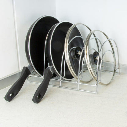 Soporte Vertical 5 Niveles Para Sartenes, Tapaderas, Acero Cromado_3