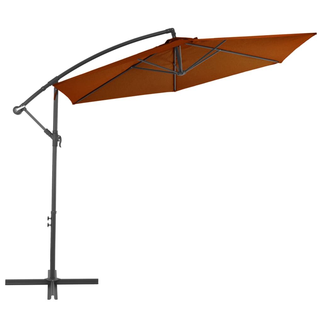 Vidaxl Sombrilla Jardín Voladiza Con Palo De Aluminio Terracota 300 Cm_1