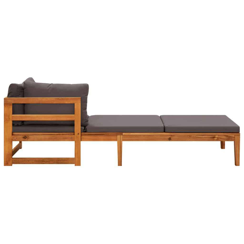 Vidaxl Tumbona Con 1 Reposabrazos Gris Oscuro Madera Maciza Acacia_3