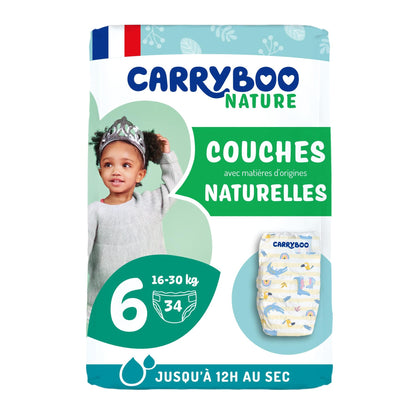 Pañales Carryboo Nature Pañales y coleches naturales, talla 6 (16-30kg)