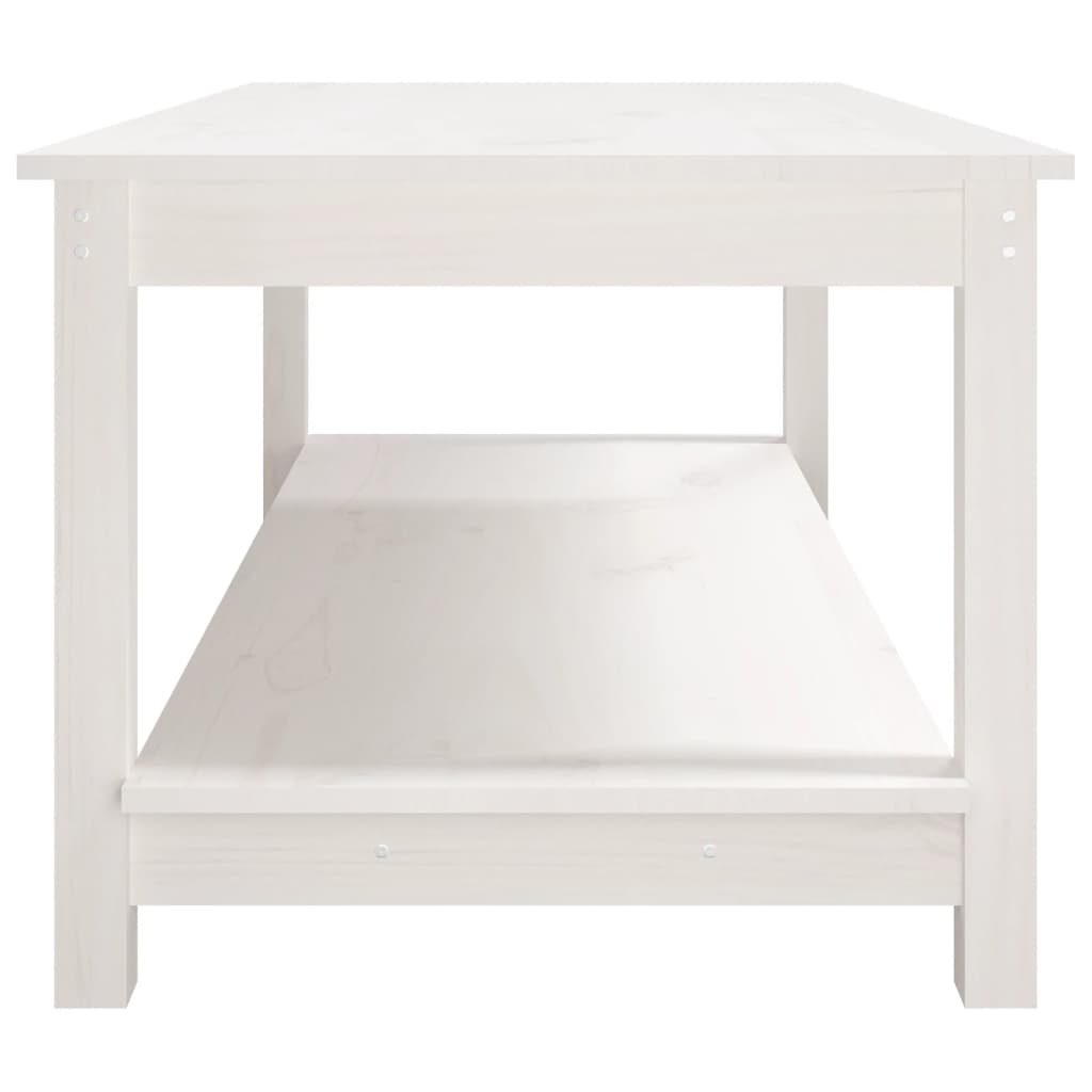 Mesa De Centro De Madera Maciza De Pino Blanco 110x55x45 Cm_4