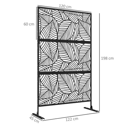 Outsunny Biombo Separador De Ambientes De 3 Paneles 122x198 Cm Negro_2