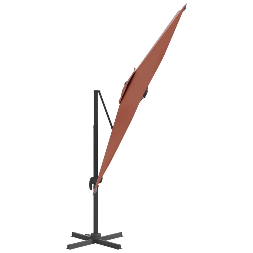 Vidaxl Sombrilla Colgante Con Poste De Aluminio Terracota 400x300 Cm_3