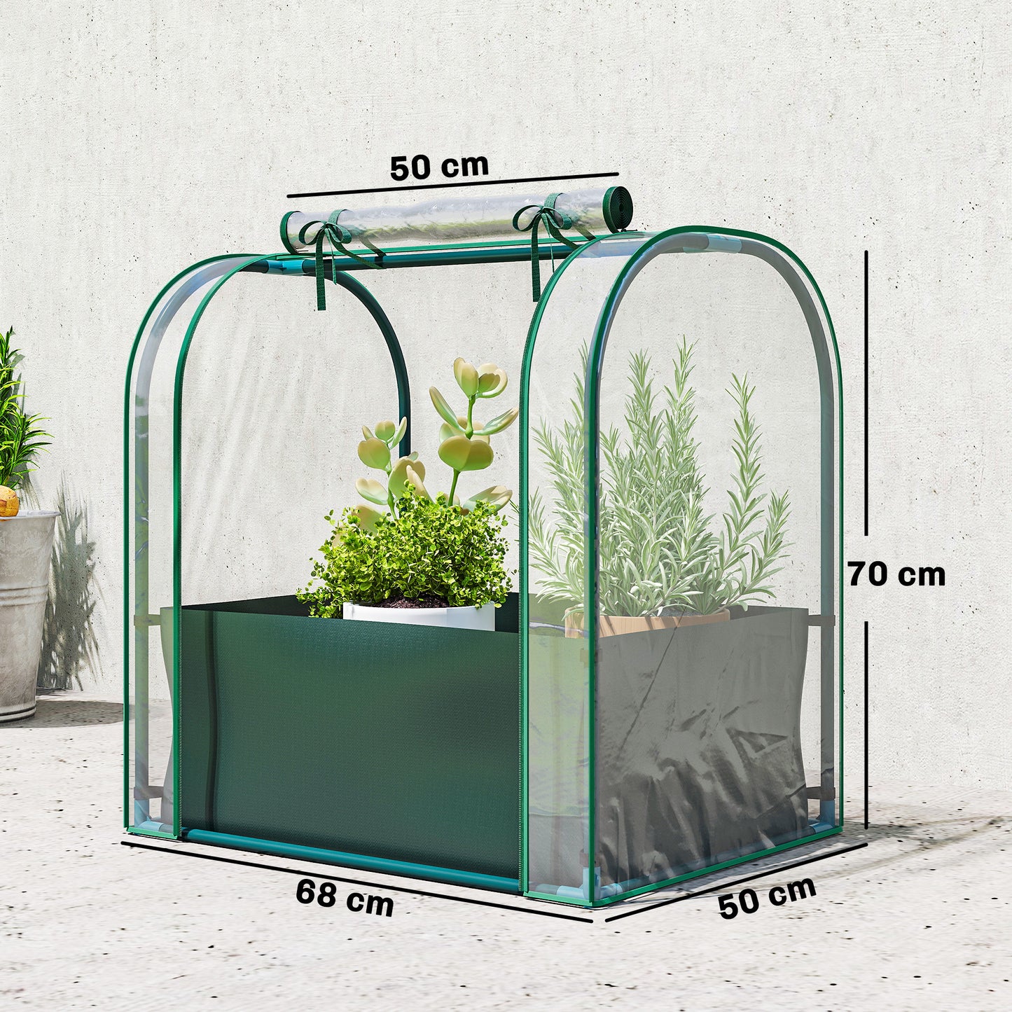 Outsunny Mini Invernadero Con Bolsa Para Plantar 68x50x70 Cm Para Jardín Verde_2
