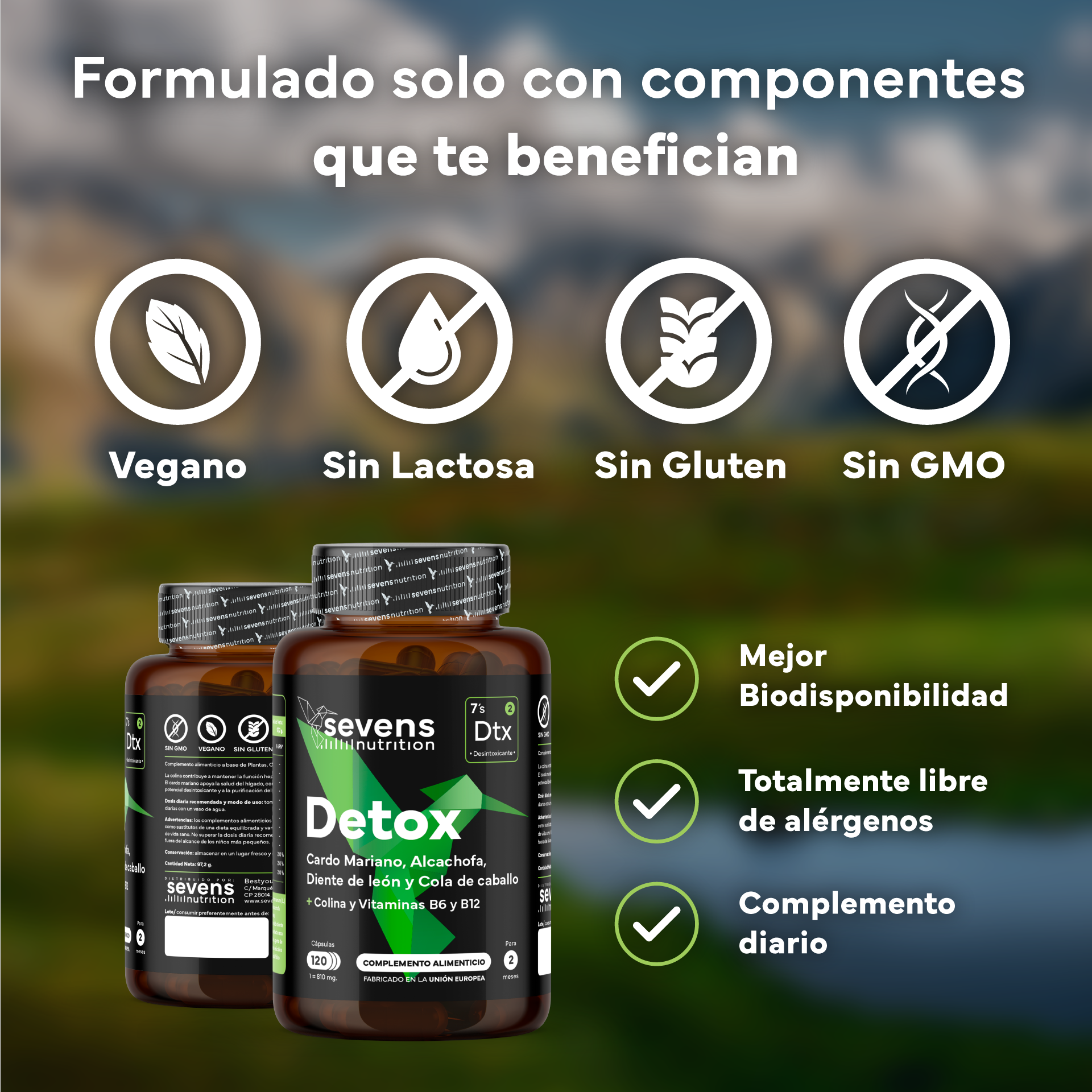 Cardo Mariano Detox Sevens Nutrition. Hígado Sano Y Depuración Natural.