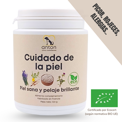 Suplemento natural para perros y gatos – Fórmula Cuidado de la Piel ECO 100 g