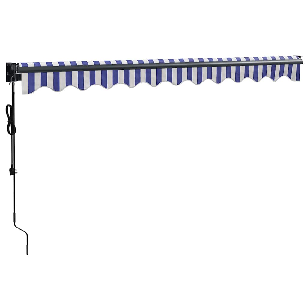 Toldo Retráctil Automático Azul Y Blanco 3,5x2,5 M_3