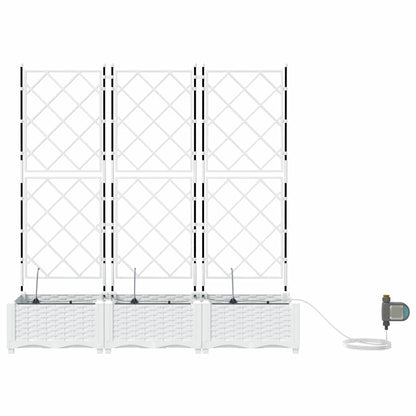 Macetero De Jardín 3 Uds. Blanco 120 X 40 X 126 Cm Pp_4