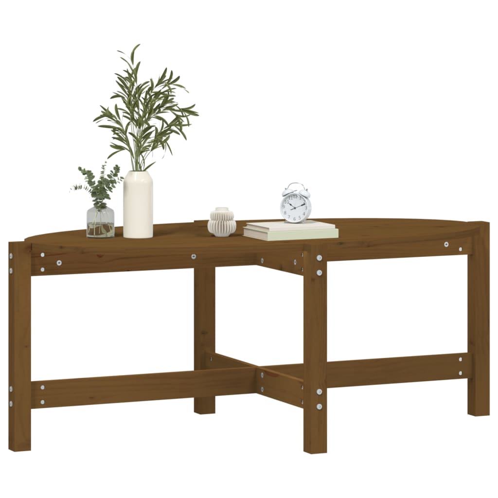 Mesa De Centro Madera Maciza De Pino Marrón Miel 118x63x45 Cm_2