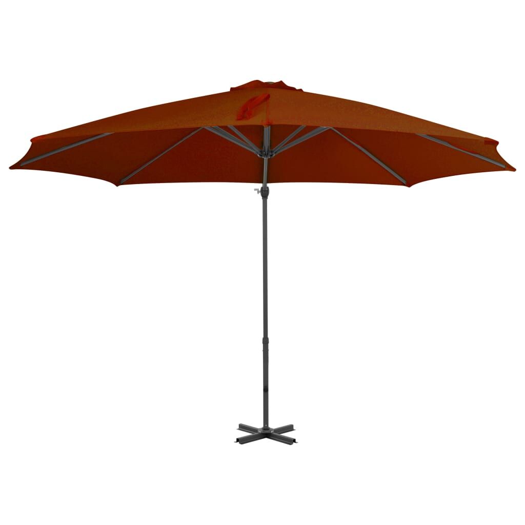 Vidaxl Sombrilla Jardín Voladiza Con Palo De Aluminio Terracota 300 Cm_1