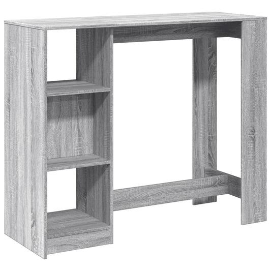 Mesa Alta Con Estante Gris Sonoma 124x46x103,5 Cm_0
