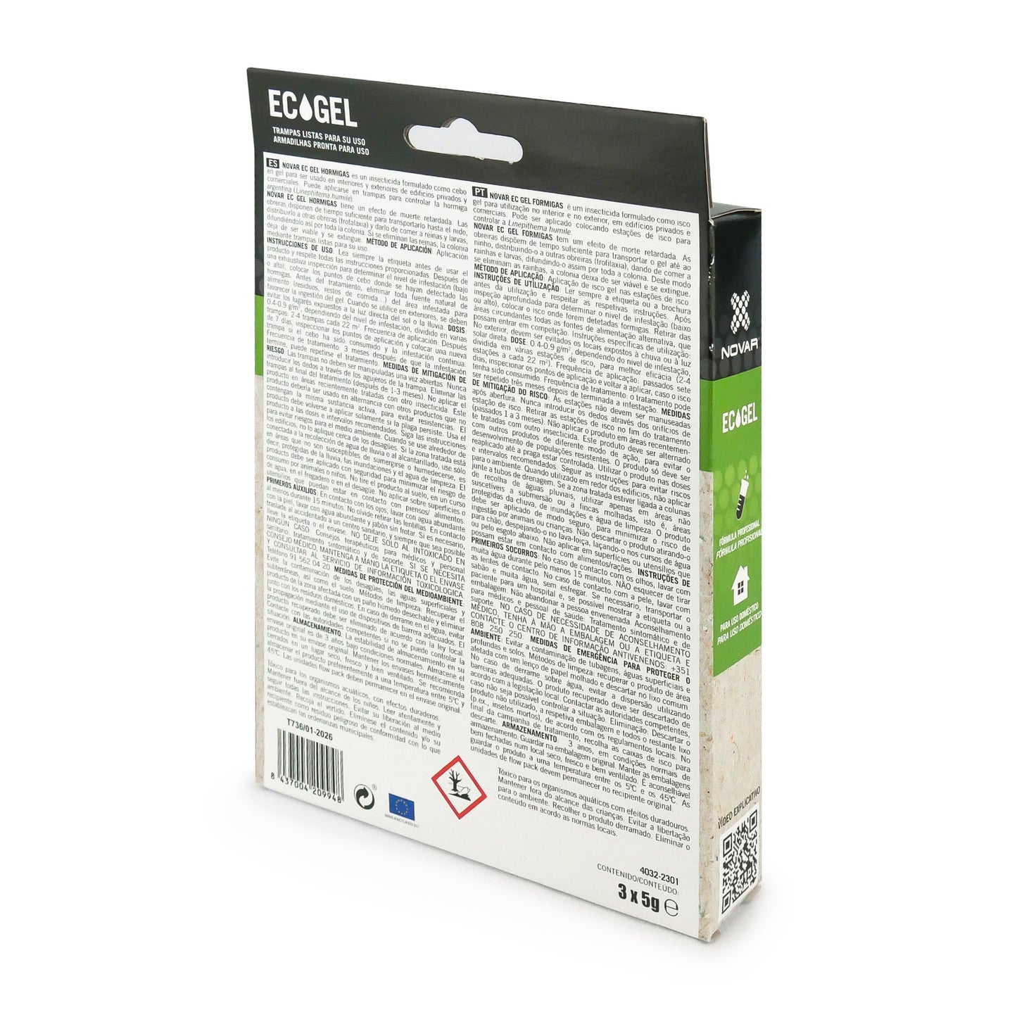 Novar Ecogel Trampa contra hormigas 3 x 5 g