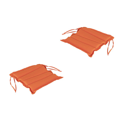 Pack 2 Cojines Para Sillas De Jardín Color Naranja, Tamaño 37x37x5 Cm, Repelente Al Agua,_0