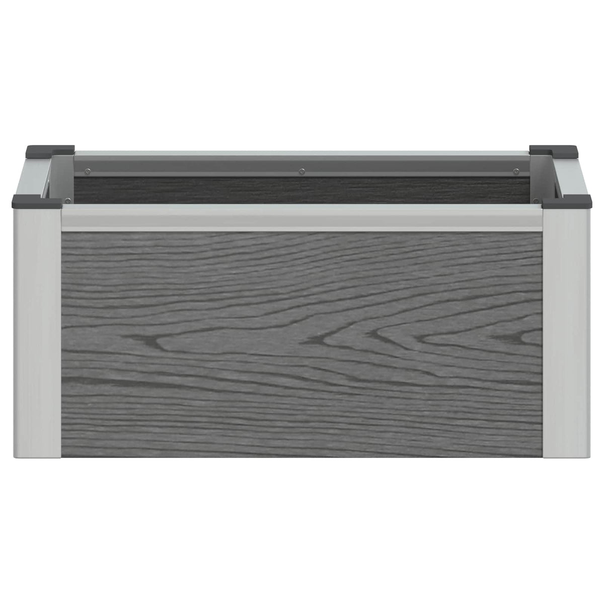 Arriate Elevado Gris 50 X 30 X 22 Cm Wpc Y Aluminio_3