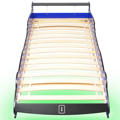 Cama Infantil Con Forma De Coche Carreras Y Led 90x200 Cm Azul / Vetonek_5