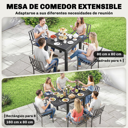 Outsunny Mesa De Jardín Extensible 80/160x80 Cm_3
