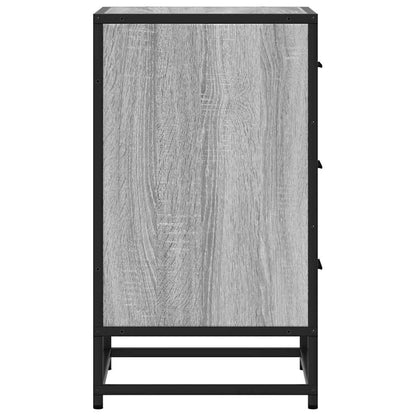 Mesita Noche Madera Ingeniería Gris Sonoma 40x34,5x60 Cm Metal_4