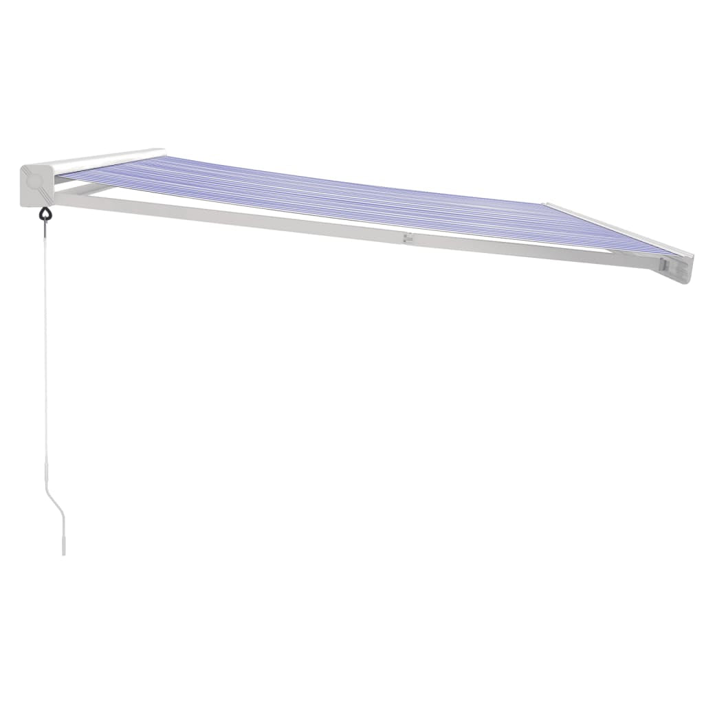 Vidaxl Toldo Retráctil Aluminio Y Tela Azul Y Blanco 4,5x3 M_3
