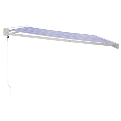 Vidaxl Toldo Retráctil Aluminio Y Tela Azul Y Blanco 4,5x3 M_3