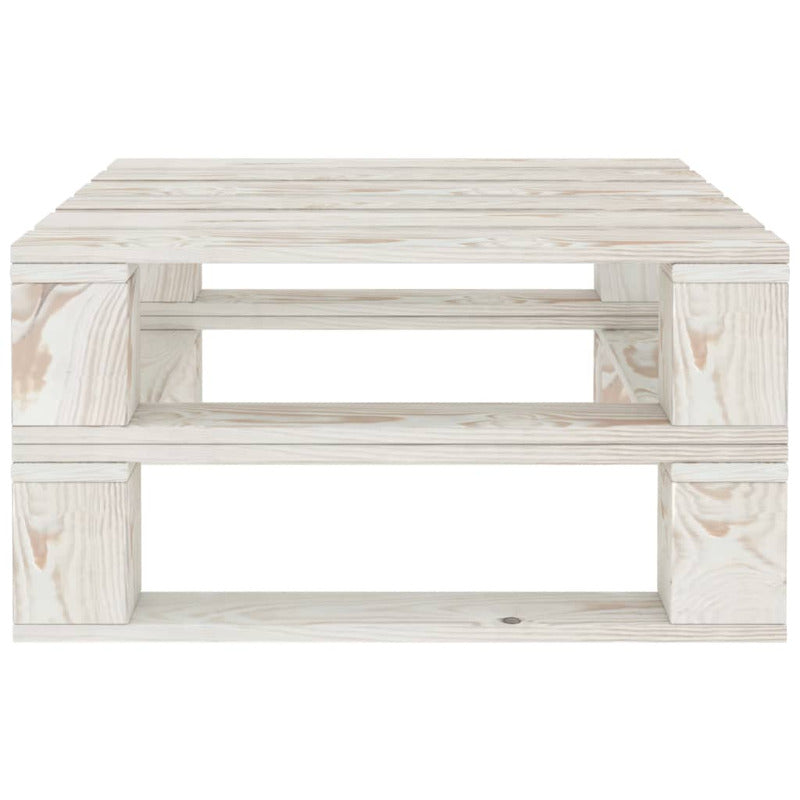 Vidaxl Juego De Muebles De Palets Para Jardín 5 Piezas Madera Blanco_3