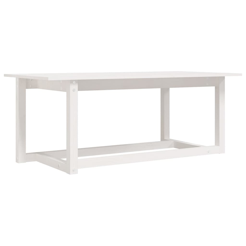 Mesa De Centro De Madera Maciza De Pino Blanco 110x55x45 Cm_0