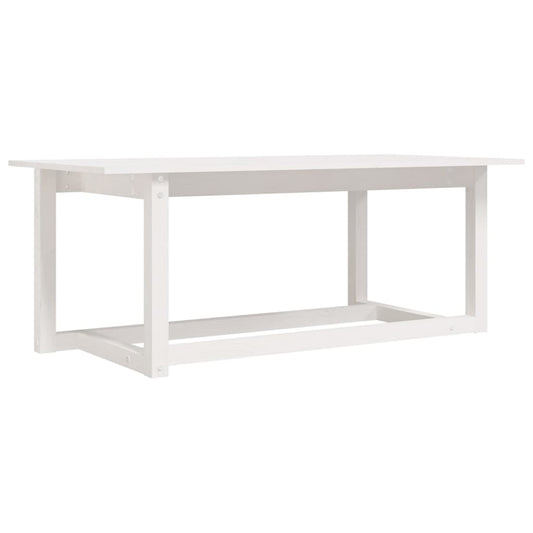 Mesa De Centro De Madera Maciza De Pino Blanco 110x55x45 Cm_0