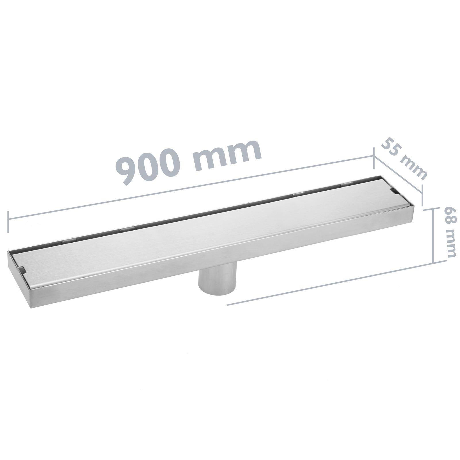Canaleta De Desagüe Para Ducha 90cm Para Azulejo En Acero Inoxidable Mate_1