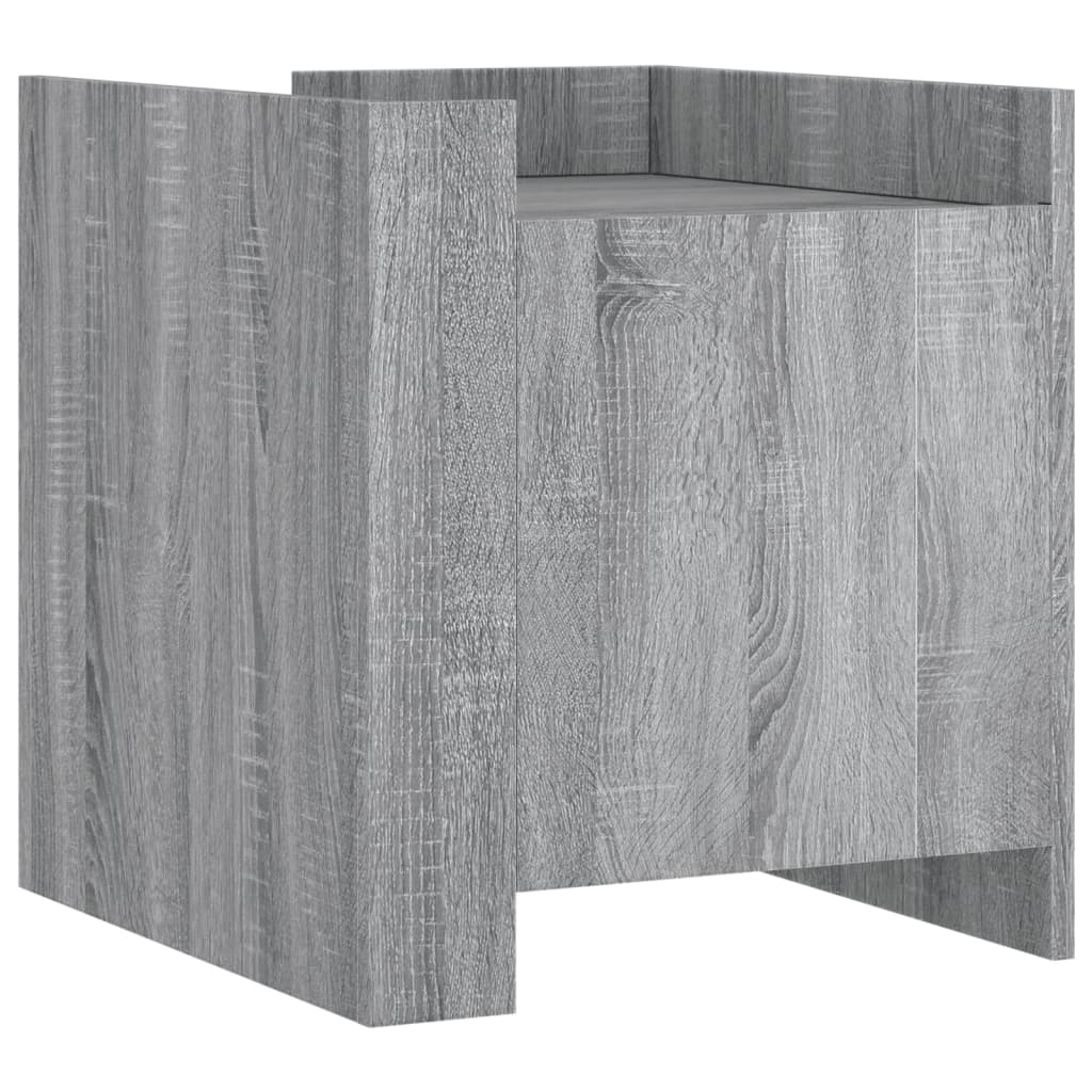Mesita De Noche Madera De Ingeniería Gris Sonoma 45x50x50 Cm_0