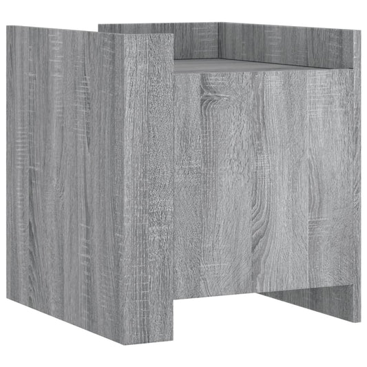 Mesita De Noche Madera De Ingeniería Gris Sonoma 45x50x50 Cm_0