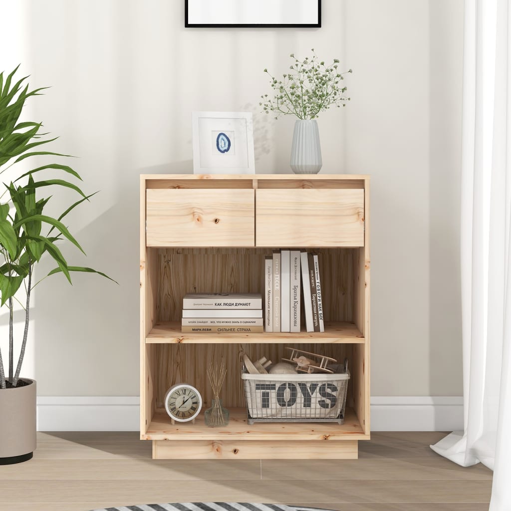 Mesa Consola De Madera Maciza De Pino 60x34x75 Cm / Vetonek_2