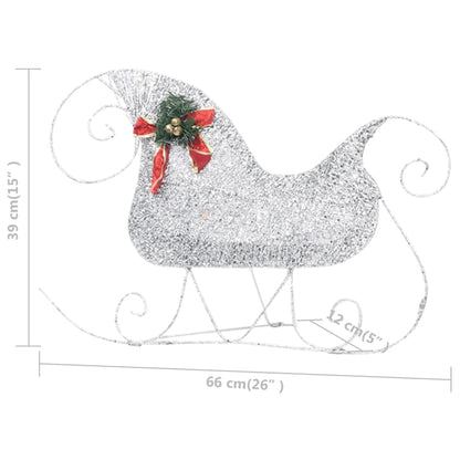 Vidaxl Renos Y Trineo De Navidad De Exterior Con 100 Led Plateado_2