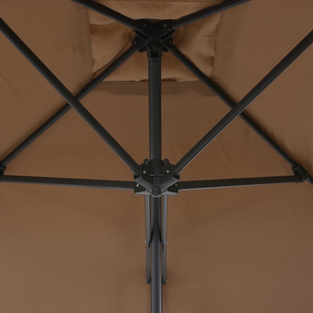 Vidaxl Sombrilla De Jardín Con Palo De Acero Taupe 250x250 Cm_4