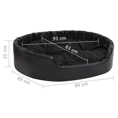 Vidaxl Cama Para Perros Felpa Y Cuero Sintético Negro 99x89x21 Cm_2