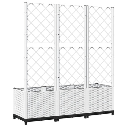 Jardinera Con Enrejado Pp Blanco 120x40x136 Cm_5
