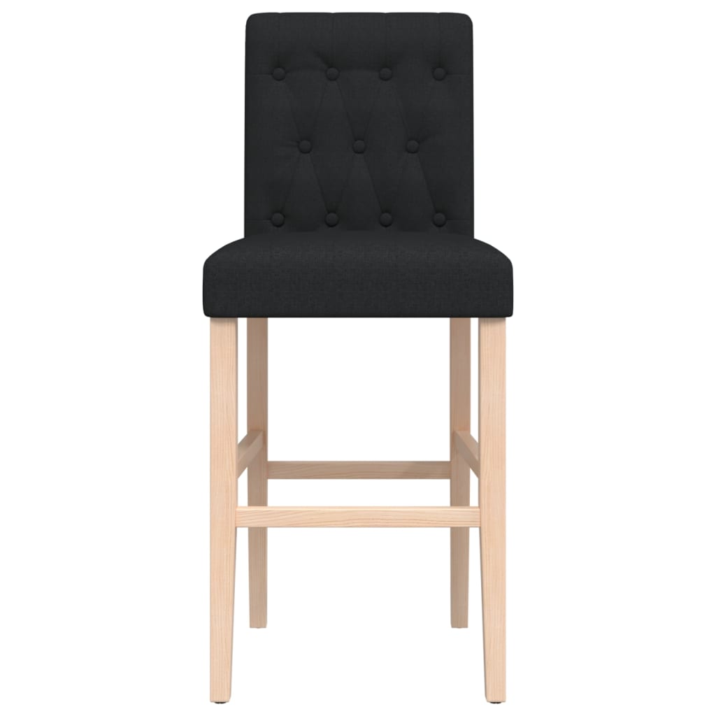 Taburetes Altos 2 Uds Madera Maciza De Caucho Y Tela_3
