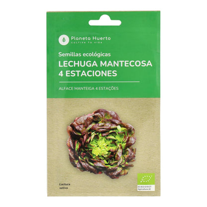 Semillas de Lechuga Mantecosa 4 estaciones ecológicas Planeta Huerto