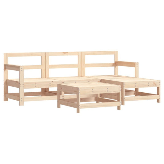 Vidaxl Juego De Sofás De Jardín 5 Piezas Madera Maciza De Pino_0