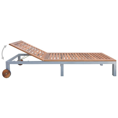 Tumbona Con Cojín Madera Maciza De Acacia Y Acero Galvanizado_3