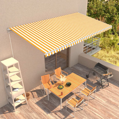 Vidaxl Toldo Manual Retráctil Amarillo Y Blanco 600x300 Cm_1