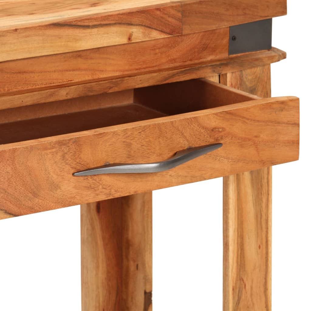 Mesa Consola De Madera Maciza De Acacia 110x34x74 Cm_3