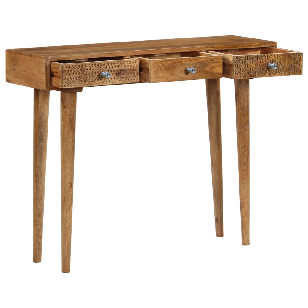 Mesa Consola De Madera Maciza De Mango 102x30x79 Cm_2